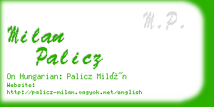 milan palicz business card